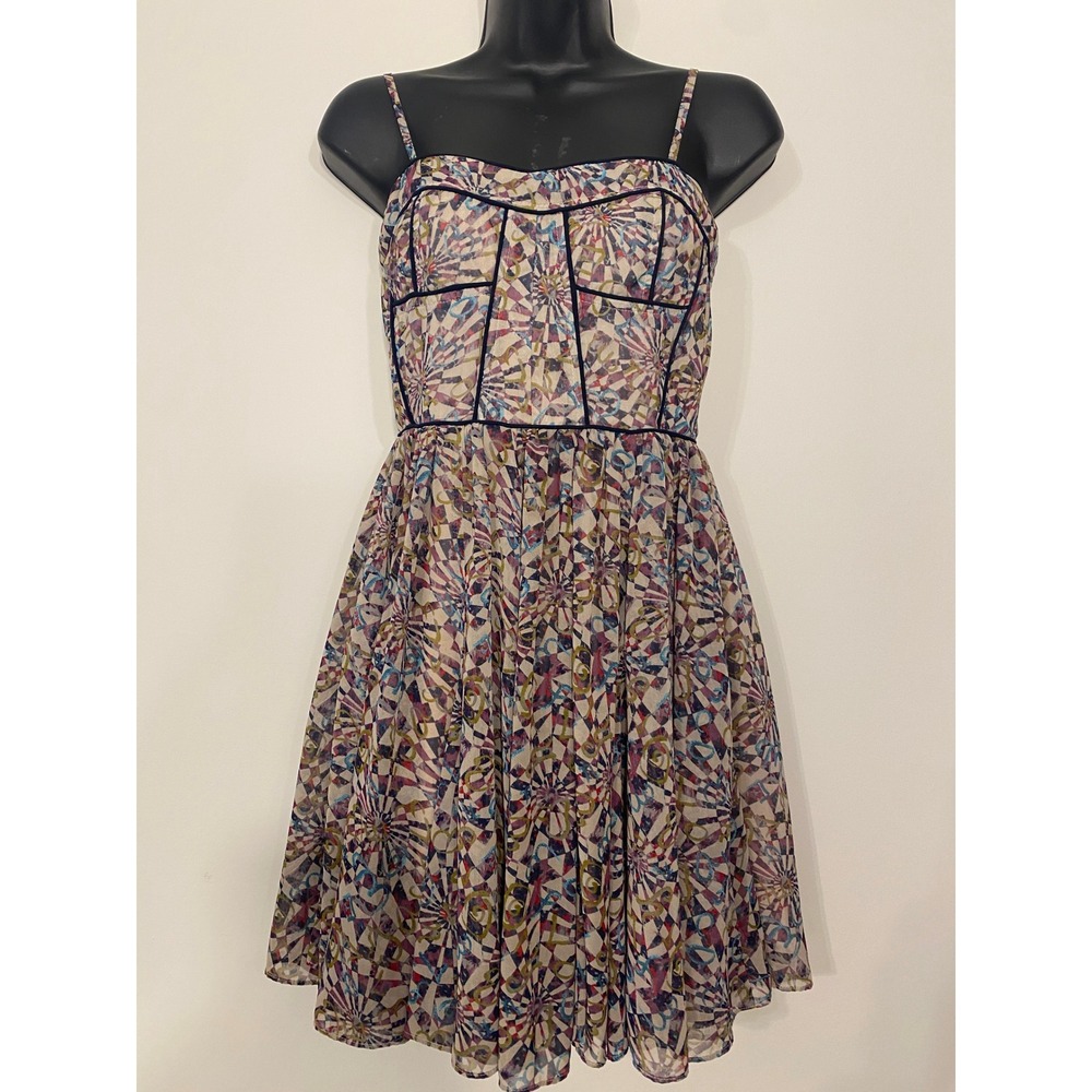 MM Couture by Miss Me‎ Geometric Print Bustier Mini Dress XS Multi Color